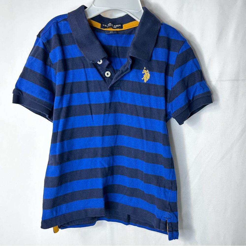 011 U.S. Polo Assn. Boys Toddlers Kids Navy Royal Blue Polo Shirt Size 4T